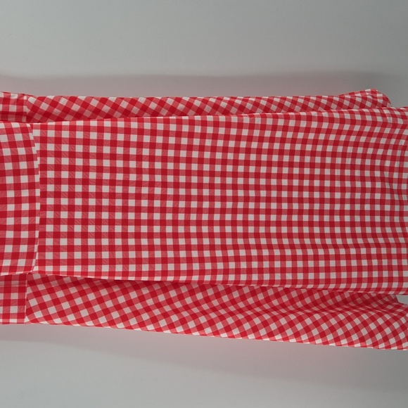 Red Plus Size Gingham Fit and Flare Dress - Picture 9 of 16